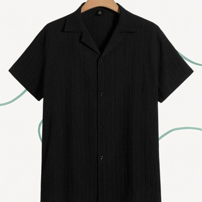 Nita creation Men Self Design Formal Gold Shirt