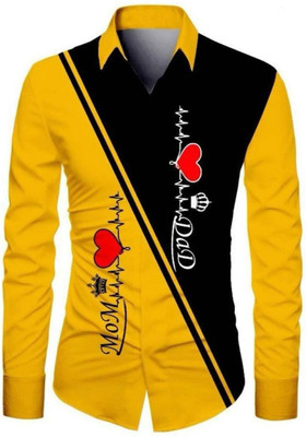 HERIN ENTERPRISE Men Printed Casual Yellow Shirt