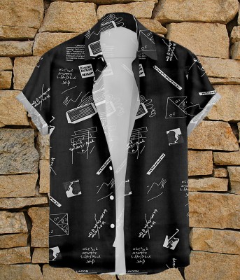 flying queen Men Printed Casual Black Shirt