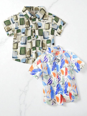 KIDOOZA Boys Printed, Striped Casual Multicolor Shirt