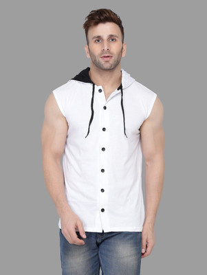 Lawful Casual Men Solid Casual White Shirt