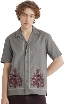 RARE RABBIT Men Printed Casual Grey Shirt