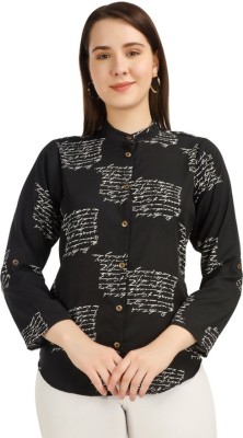 INDAISY FASHION Women Printed Casual Black Shirt