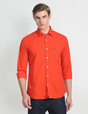 Arrow Sport Men Solid Casual Red Shirt