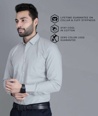 SOUNDRYAFABRIC Men Solid Casual Grey Shirt