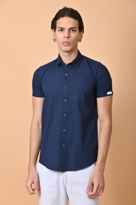 Lee Cross Men Solid Casual Blue Shirt