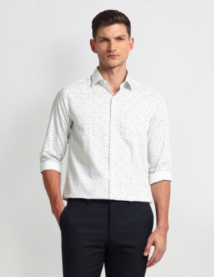 ARROW Men Printed Formal White Shirt