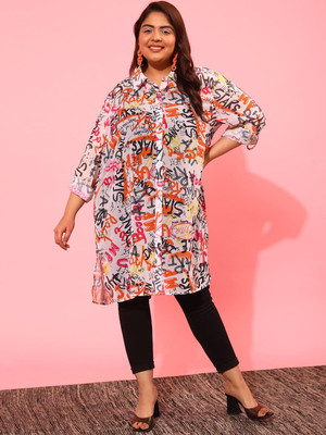 CURVY STREET Women Printed Casual Multicolor Shirt