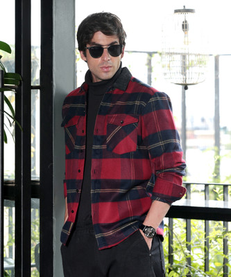 CAMPUS SUTRA Men Checkered Casual Red Shirt