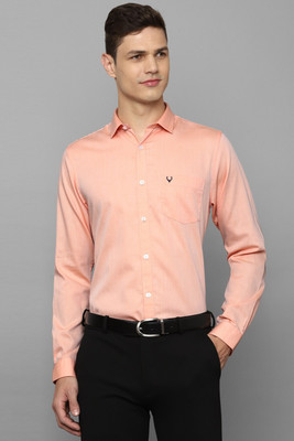 Allen Solly Men Self Design Formal Orange Shirt