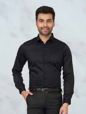 Rajarenchhod Men Solid Casual Black Shirt