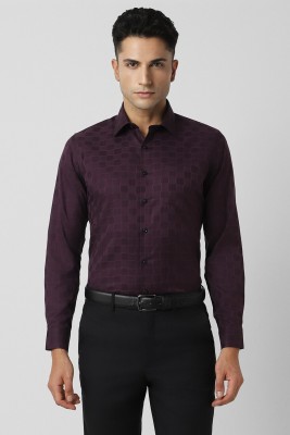 VAN HEUSEN Men Self Design Formal Purple Shirt