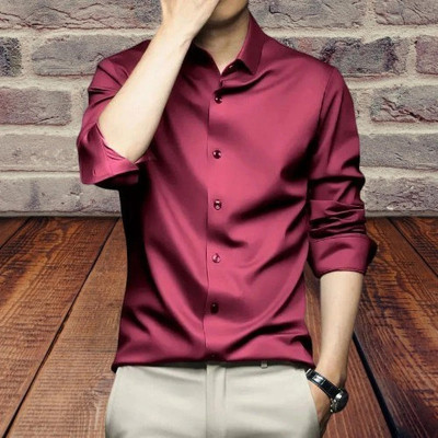 SATADHAR ENTERPRISES Men Solid Casual Maroon Shirt