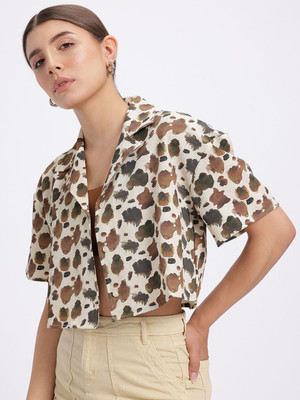 Glitchez Women Printed Casual Multicolor Shirt