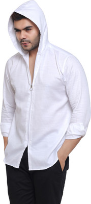Mculine Men Solid Casual White Shirt
