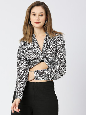 remanika Casual Printed Women Black, White Top