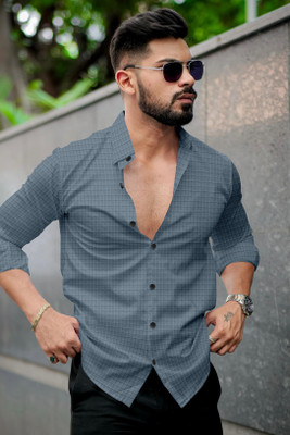 JD EVENTS MANAGEMENT Men Solid Casual Grey Shirt