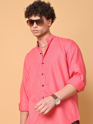 METRONAUT Men Solid Casual Pink Shirt