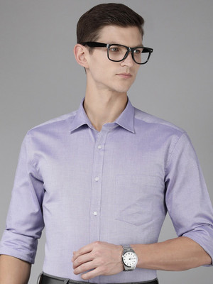 PARK AVENUE Men Self Design Formal Purple Shirt