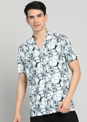 KILLER Men Printed Casual Light Green Shirt