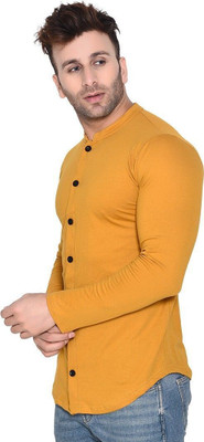 BEYOU FASHION Men Solid Formal Yellow Shirt