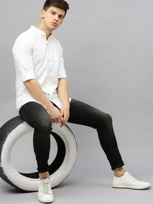 PROTOCOL Men Printed Casual White Shirt