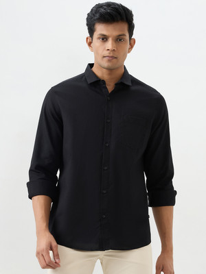 Spykar Men Solid Casual Black Shirt