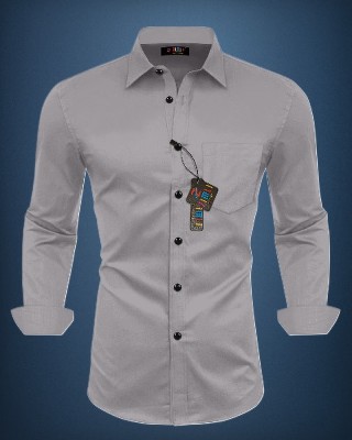 Zimli Men Solid Casual Grey Shirt