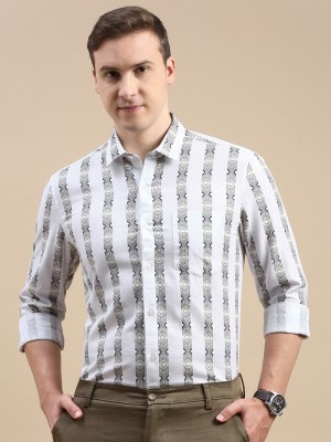 Classic Polo Men Checkered Casual White, Grey Shirt