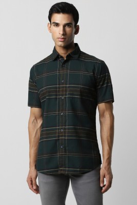 VAN HEUSEN Men Checkered Casual Green Shirt