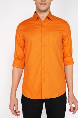 Spykar Men Solid Casual Orange Shirt