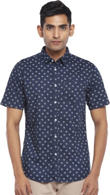 Byford by Pantaloons Men Printed Casual Dark Blue Shirt