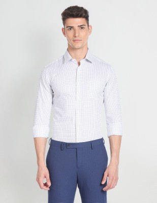 ARROW Men Checkered Casual Grey Shirt