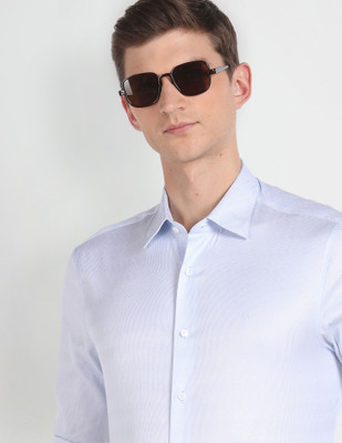 ARROW Men Self Design Formal Light Blue Shirt