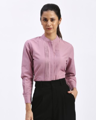 fithub Women Solid Casual Pink Shirt
