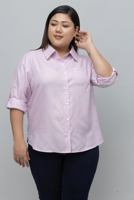 PURYS Women Solid Casual Purple Shirt
