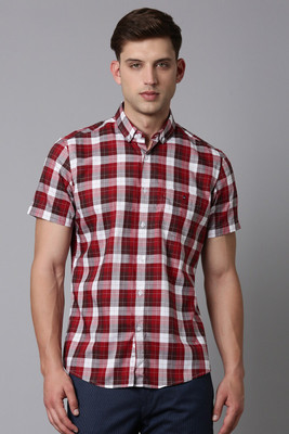 LOUIS PHILIPPE Men Checkered Casual Red Shirt