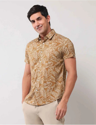 Moda Rapido Men Printed Casual Khaki Shirt