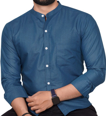 GLOBAL NOMAD Men Solid Casual Blue Shirt
