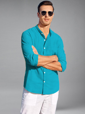 Apektra Men Solid Casual Brown Shirt