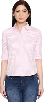 PEOPLE Women Printed Casual Pink Shirt