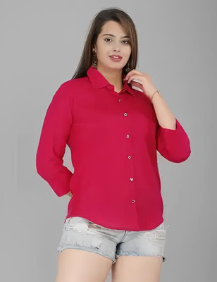 Sundara Women Solid Casual Red Shirt