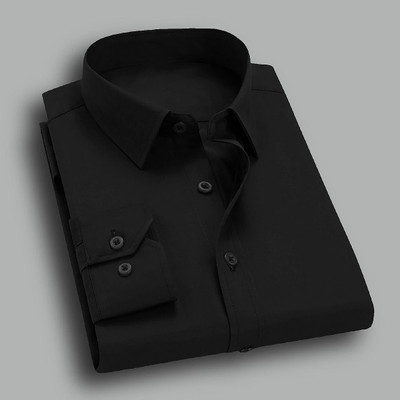 UNIFAV Men Solid Casual Black Shirt