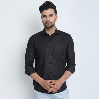 StellLIFESTYLE Trend Men Solid Casual Black Shirt