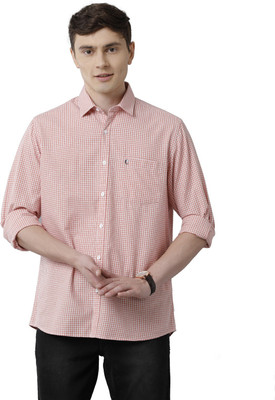 CAVALLO BY LINEN CLUB Men Checkered Casual Red, Beige Shirt