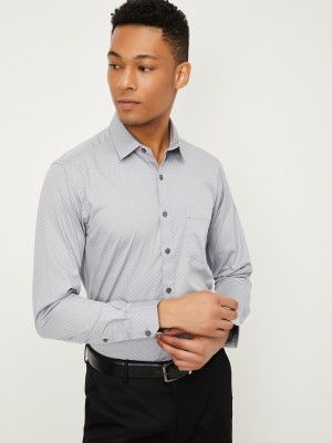 MAX Men Printed Formal Grey Shirt