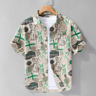 SHIVSHAKTI FASHION Men Printed Casual Light Green Shirt