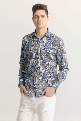 Snitch Men Printed Casual Multicolor Shirt