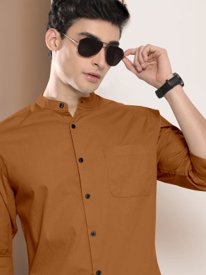 JUHIL BAZAR Men Solid Casual Brown Shirt