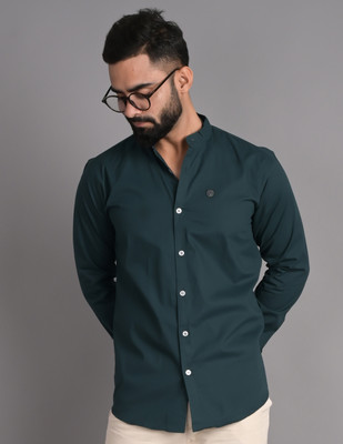 FUBAR Men Solid Casual Dark Blue Shirt